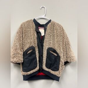 Anthropologie Hei Hei Faux Fur Lined Jacket Poncho
